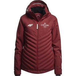 Kurtka narciarska damska Łotwa Pyeongchang 2018 KUDN800 - bordowy. Czerwone kurtki narciarskie 4f, m, bez wzorów, z dzianiny, bez kaptura, narciarskie, Dermizax. W wyprzedaży za 249.99 zł.