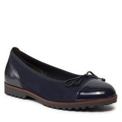 Baleriny Gabor. Niebieskie baleriny Gabor, bez wzorów, bez obcasa. Za 389.99 zł.