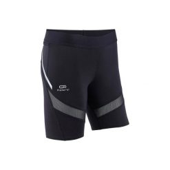 Legginsy do biegania krótkie KIPRUN SUPPORT damskie. Czarne legginsy KALENJI, s, bez wzorów, z elastanu, do biegania. W wyprzedaży za 59.99 zł.