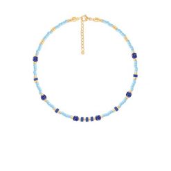 Bransoletka z niebieskimi japońskimi koralikami Miyuki. Niebieskie bransoletki Lilou, z turkusem, ze stali. Za 169.00 zł.