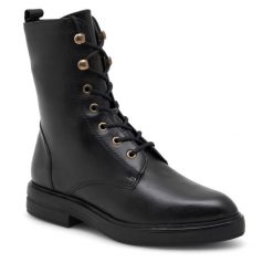 Botki Sergio Bardi. Czarne botki Sergio Bardi, bez wzorów, bez obcasa, na płaskiej podeszwie, bez zapięcia. Za 295.00 zł.