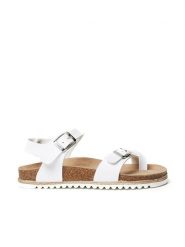 Mandel Skórzane japonki "Eisa" w kolorze białym rozmiar: 39. Białe klapki Mandel, bez wzorów, z otwartym noskiem, bez obcasa. Za 130.99 zł.