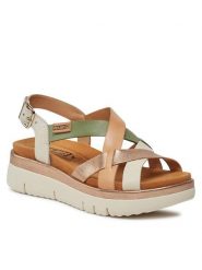 Pikolinos Sandały Palma W4N-0650C1 Biały. Białe sandały Pikolinos, bez wzorów, ze skóry, bez obcasa, na płaskiej podeszwie, bez zapięcia. Za 319.99 zł.