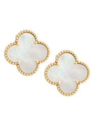 Miu Silver Pozłacane kolczyki-wkrętki z masą perłową rozmiar: onesize. Białe kolczyki Miu Silver, z perłą, pozłacane. Za 122.38 zł.