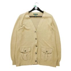 Second life - Kardigan bez rękawów z lnu dla kobiet - Stan bardzo dobry. Brązowe kardigany RALPH LAUREN, s, bez wzorów, z dzianiny. Za 68.12 zł.