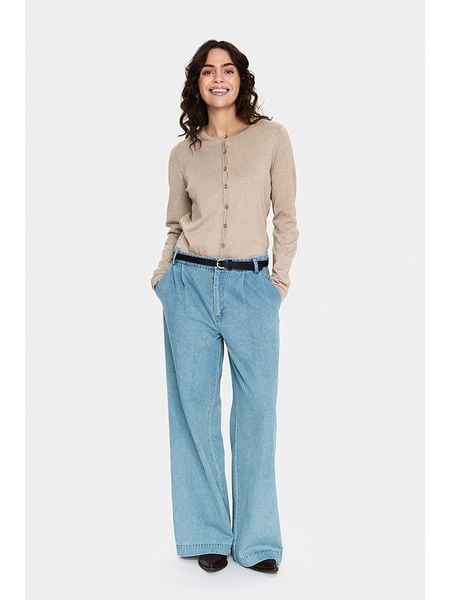 SAINT TROPEZ Kardigan w kolorze beżowym rozmiar: M. Brązowe kardigany Saint Tropez, m, bez wzorów. Za 78.66 zł.