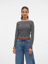 Vero Moda Koszulka w kolorze biało-czarnym rozmiar: M. Białe bluzki Vero Moda, m, bez wzorów, bez kołnierzyka, bez ramiączek. Za 69.91 zł.