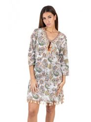 Isla Bonita by SIGRIS Sukienka w kolorze białym rozmiar: XL. Białe sukienki Isla Bonita by SIGRIS, na co dzień, xl, bez wzorów, z bawełny, bez kołnierzyka, bez ramiączek, midi, proste. Za 147.95 zł.