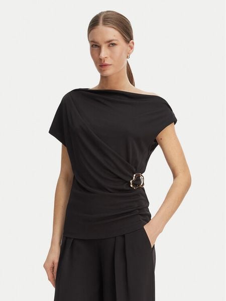 Rinascimento Bluzka CFC0128664003 Czarny Regular Fit. Czarne bluzki Rinascimento, xs, bez wzorów, z syntetyku, bez kołnierzyka, bez ramiączek. Za 261.99 zł.