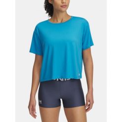 T-Shirt Damski Sportowy Under Armour Motion. Niebieskie koszulki sportowe Under Armour, bez wzorów, bez ramiączek, na fitness i siłownię. Za 109.99 zł.