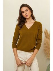 Soft Cashmere Sweter w kolorze oliwkowym rozmiar: 36. Brązowe swetry Soft Cashmere, bez wzorów, z kaszmiru, bez ramiączek. Za 386.53 zł.