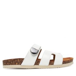 Klapki Lasocki. Białe klapki Lasocki, bez wzorów, bez obcasa. Za 139.99 zł.