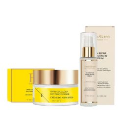 ErthSkin London Serum ze śluzem ślimaka do naprawy skóry + krem na dzień z kolagenem SPF 50 Zestawy do pielęgnacji twarzy 1 ct. Kremy do twarzy ErthSkin London. Za 140.29 zł.