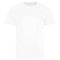 Gładka Koszulka Unisex Dla Dorosłych. Białe bluzki JUST COOL, bez wzorów, sportowe, bez kołnierzyka, bez ramiączek. Za 44.99 zł.