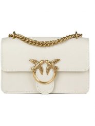 Pinko Skórzana torebka w kolorze kremowym - 21 x 12 x 6 cm rozmiar: onesize. Brązowe torby na ramię Pinko, bez wzorów, z materiału, na ramię, bez dodatków. Za 858.58 zł.