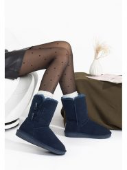 Gooce Skórzane kozaki zimowe "Hubbard" w kolorze granatowym rozmiar: 38. Niebieskie kozaki Gooce, na zimę, ze skóry, bez obcasa, bez zapięcia. Za 223.46 zł.