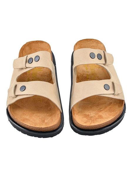 Moosefield Skórzane klapki w kolorze beżowym rozmiar: 40. Brązowe klapki Moosefield, bez wzorów, z otwartym noskiem, bez obcasa. Za 162.49 zł.