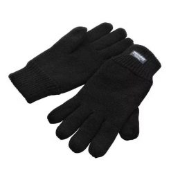 Rękawiczki Unisex Dla Dorosłych Z Podszewką Thinsulate. Czarne rękawiczki RESULT WINTER ESSENTIALS, bez wzorów, sportowe. Za 43.99 zł.