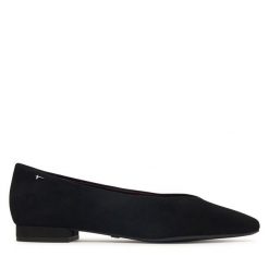 Baleriny Tamaris. Czarne baleriny Tamaris, bez wzorów, bez obcasa. Za 324.99 zł.