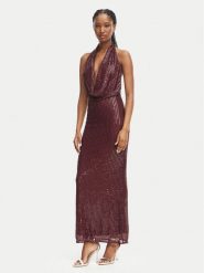 Bardot Sukienka koktajlowa Nola 59814DB2 Bordowy Slim Fit. Czerwone sukienki Bardot, bez wzorów, z syntetyku, wizytowe, bez kołnierzyka, bez ramiączek. Za 779.99 zł.