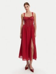BARDOT Sukienka koktajlowa 59237DB Czerwony Regular Fit. Czerwone sukienki Bardot, bez wzorów, wizytowe, bez kołnierzyka, bez ramiączek. Za 489.99 zł.