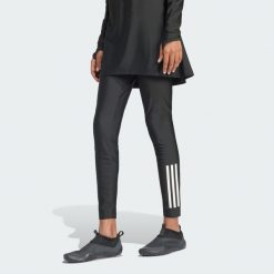 Legginsy 3-Stripes Swim. Czarne legginsy Adidas, bez wzorów. Za 299.00 zł.