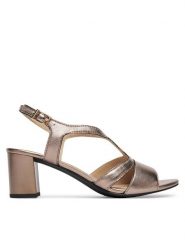 Caprice Sandały 9-28308-46 Złoty. Żółte sandały Caprice, bez wzorów, ze skóry, bez obcasa, na słupku, bez zapięcia. Za 253.99 zł.