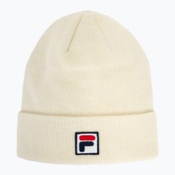 Czapka zimowa FILA Fushun F-Box. Białe czapki Fila, bez wzorów, z materiału. Za 77.99 zł.