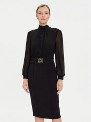 Rinascimento Sukienka koktajlowa CFC0126210003 Czarny Slim Fit. Czarne sukienki Rinascimento, s, bez wzorów, z syntetyku, wizytowe, bez kołnierzyka, bez ramiączek. Za 699.99 zł.