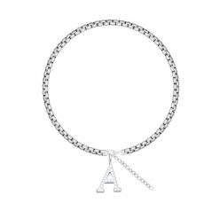 Bransoletka łańcuch Cube z literką A z cyrkoniami posrebrzana. Bransoletki Lilou, z cyrkonią, posrebrzane. Za 278.00 zł.