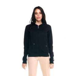 Leone 1947 Damen Winter-Bluza aus geflochtenem Stoff,Kapuze,Reißverschluss. Czarne bluzy LEONE 1947 APPAREL, bez wzorów, z poliesteru, bez kaptura. W wyprzedaży za 144.93 zł.