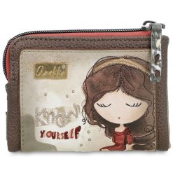 Brązowy Kompaktowy Damski Portfel Anekke Z Laleczką. Brązowe portfele Anekke, bez wzorów. Za 159.00 zł.