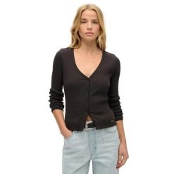 Damska koszulka z długim rękawem Superdry Essential. Czarne bluzki Superdry, bez wzorów, bez kołnierzyka, bez ramiączek. Za 149.00 zł.