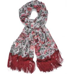 SZALIK DAMSKI. Czerwone szaliki TOP SECRET, na lato, bez wzorów, z tkaniny. W wyprzedaży za 29.99 zł.