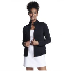 Bluza dresowa sportowa damska The Hoodless Hoodie GoWalk Shine Jacket. Czarne bluzy Skechers, m, bez wzorów, z dresówki, bez kaptura. Za 249.99 zł.