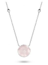 OR Carats Złoty naszyjnik z diamentami i różowym kwarcem - dł. 40 cm rozmiar: onesize. Różowe naszyjniki OR Carats, z diamentem, złote. Za 1,217.99 zł.