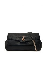 Guess Torebka Ella Logo HWPD97 46210 Czarny. Czarne torebki klasyczne Guess, z aplikacjami, ze skóry, bez dodatków. Za 584.99 zł.