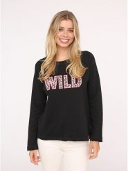Zwillingsherz Koszulka "Wild" w kolorze czarnym rozmiar: XL. Czarne bluzki Zwillingsherz, xl, bez wzorów, bez kołnierzyka, bez ramiączek. Za 113.99 zł.