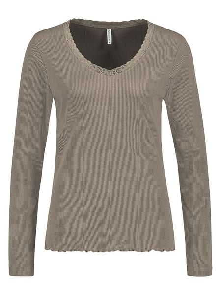 Eight2Nine Koszulka w kolorze szarobrązowym rozmiar: S. Brązowe bluzki Eight2Nine, s, bez wzorów, z koronki, bez kołnierzyka, bez ramiączek. Za 86.99 zł.