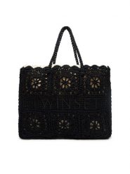 TWINSET Torebka 251TB7410 Czarny. Czarne torebki klasyczne Twinset, bez wzorów, z materiału, bez dodatków. Za 799.99 zł.
