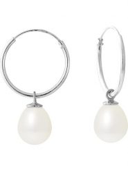 Pearl Addict Srebrne kolczyki-kreole z perłami rozmiar: onesize. Białe kolczyki Pearl Addict, z perłą, srebrne. Za 255.34 zł.