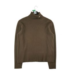 Second life - Damski sweter w kolorze brązowym - Stan bardzo dobry. Brązowe golfy RALPH LAUREN, bez wzorów, bez ramiączek. Za 127.76 zł.