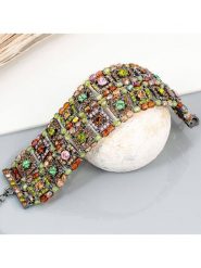 MENTHE À L'O Srebrna bransoletka z kryształami Swarovski rozmiar: onesize. Szare bransoletki MENTHE À L'O, z kryształem, srebrne. Za 227.31 zł.