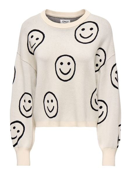 ONLY Sweter w kolorze kremowym rozmiar: L. Brązowe swetry Only, l, bez wzorów, bez ramiączek. Za 83.62 zł.