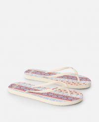 Japonki damskie Rip Curl Mixed Bloom Open Toe. Czerwone klapki Rip Curl, bez wzorów, z materiału, z otwartym noskiem, bez obcasa. Za 77.99 zł.