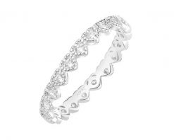 Pierścionek srebrny z cyrkoniami - serca. Szare pierścionki Apart, z cyrkonią, srebrne. Za 139.00 zł.