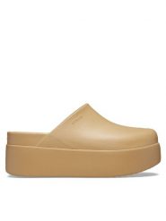 Crocs Klapki Dylan Platform Clog 209870 Brązowy. Brązowe klapki Crocs, bez wzorów, z tworzywa sztucznego, bez obcasa. Za 229.99 zł.