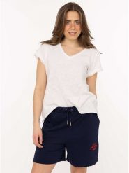 Zwillingsherz Szorty dresowe "Feel Good Club" w kolorze granatowym rozmiar: S/M. Niebieskie szorty Zwillingsherz, bez wzorów, z bawełny. Za 104.99 zł.