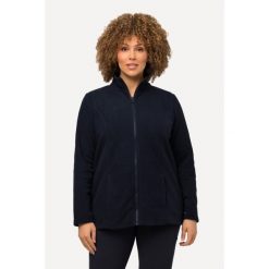 Damskie Bluza polarowa system modułowy do wpinania z recyklingu. Niebieskie bluzy Ulla Popken, plus size, bez wzorów, z materiału, bez kaptura. Za 199.99 zł.