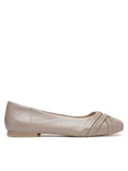 Caprice Baleriny 9-22102-46 Beżowy. Brązowe baleriny Caprice, bez wzorów, ze skóry, bez obcasa. Za 300.99 zł.